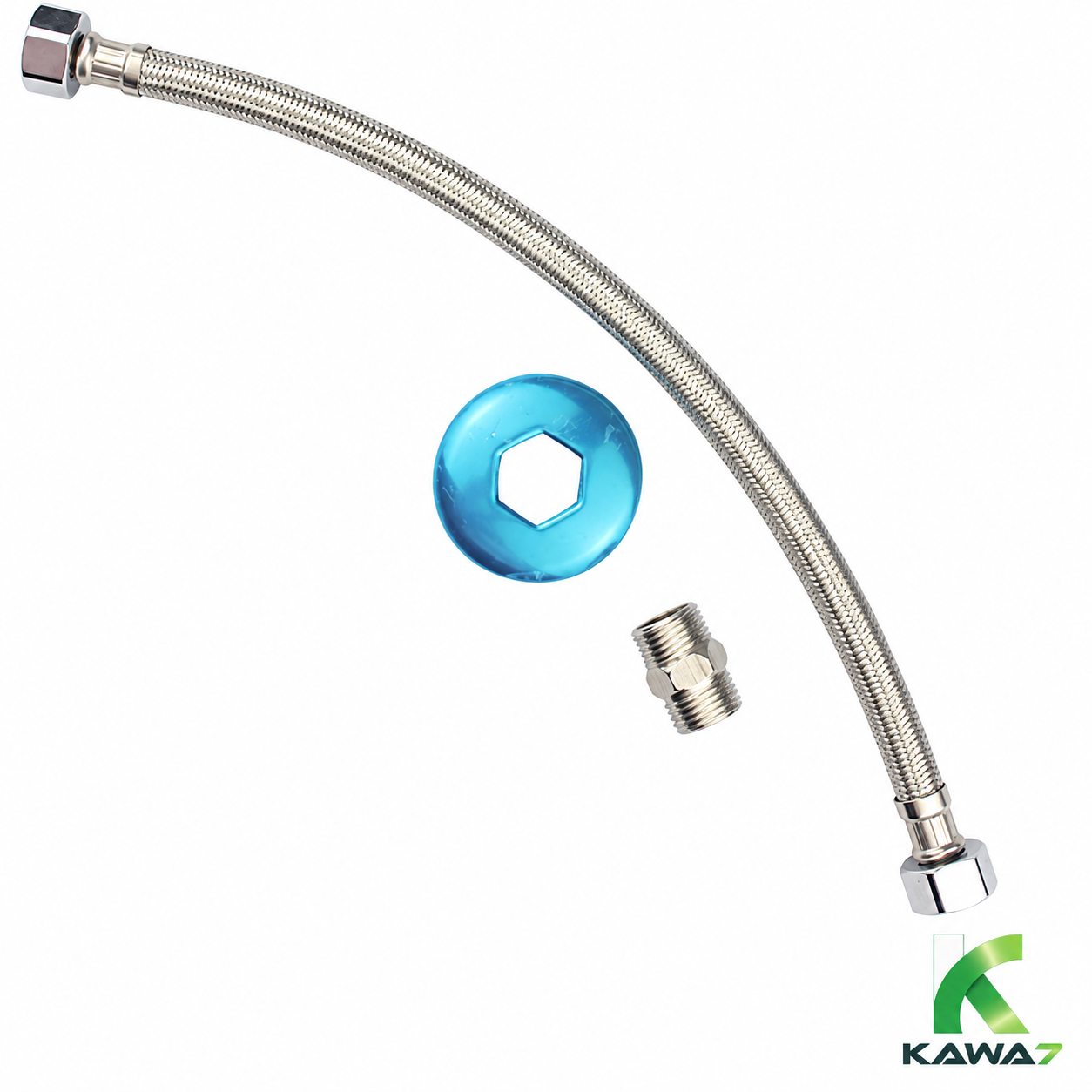 ENGATE FLEXIVEL INOX TRANÇADO- F1/2 F1/2 - 40 CM LIGHT - código KEFT002