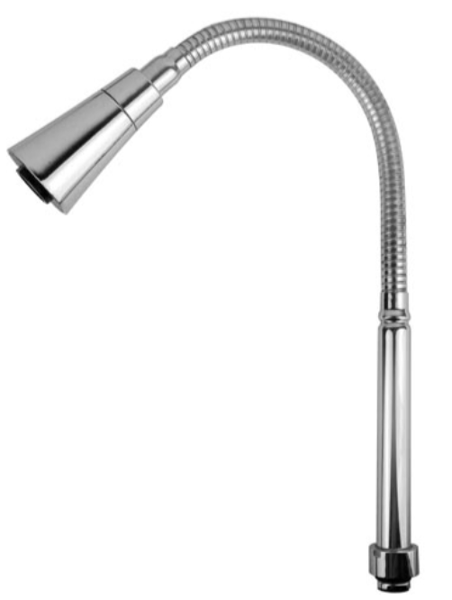TUBO GOURMET 50CM AREJADOR DOIS JATO CONE CROMADO 18MM -INSERTO ABS - código KTUB011-E
