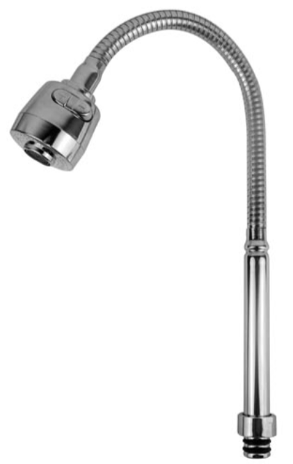TUBO GOURMET 50CM AREJADOR DOIS JATOS CROMADO 18MM INSERTO ABS C/BOTAO - código KTUB013-E